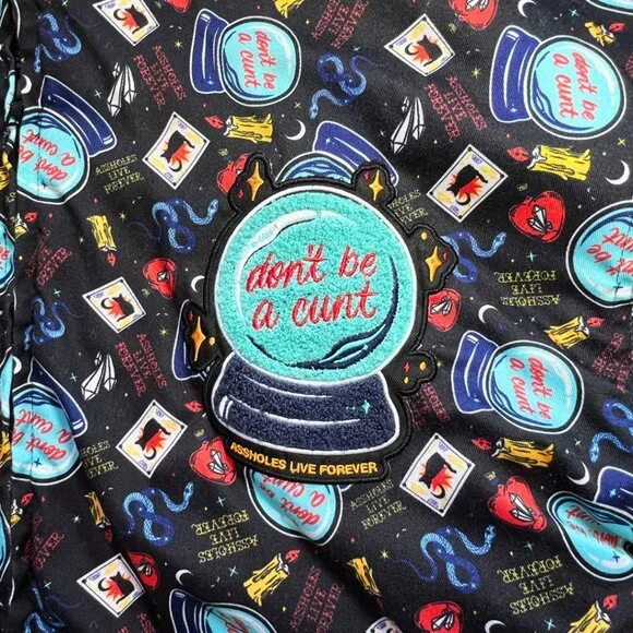 Assholes Live Forever Jacket Mens L Black Graphic Print Puffer Bomber - Picture 5 of 5